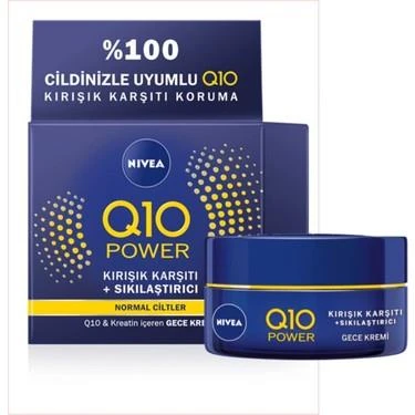Nivea Q10 Power 50 ml Kırışık Karşıtı Gece Kremi - Diş Beyazlatıcı Köpük Hediye ürün görseli 1