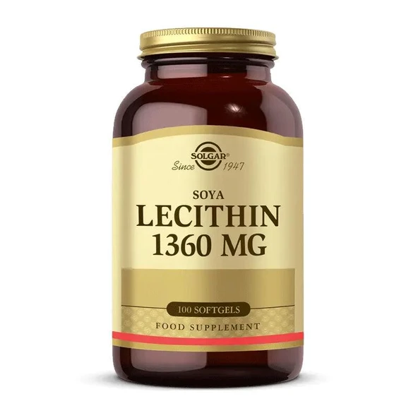 Solgar Lecithin 1360 mg 100 Kapsül - Diş Beyazlatıcı Köpük Hediye ürün görseli 1