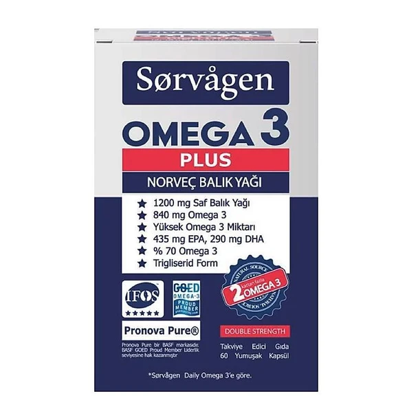 Sorvagen Omega 3 Plus Norveç Balık Yağı 60 Kapsül ürün görseli 1