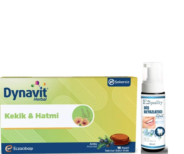 Eczacıbaşı Dynavit Herbal Kekik ve Hatmi İçeren 16 Adet Pastil - Diş Beyazlatıcı Köpük Hediye ürün görseli 1