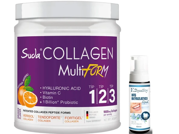 Suda Collagen Multiform Portakal Aromalı 360 gr - Diş Beyazlatıcı Köpük Hediye ürün görseli 1