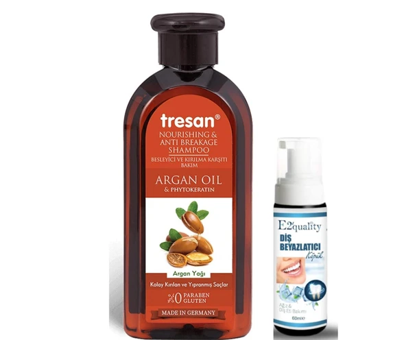 Tresan Argan Yağı Besleyici Kırılma Karşıtı Bakım Şampuanı 300 ml- Diş Beyazlatıcı Köpük Hediye ürün görseli 1