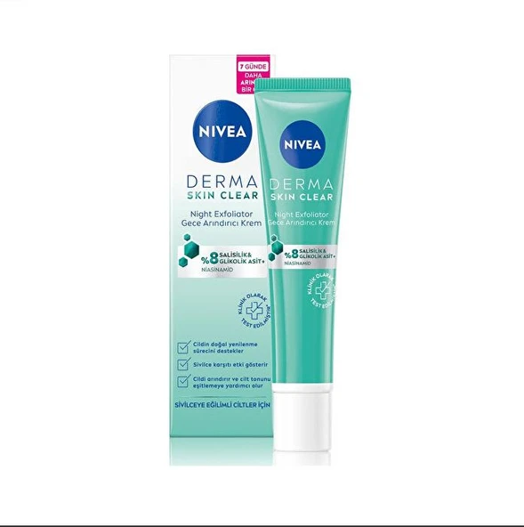 Nivea Derma Skin Clear Night Exfoliator 40 ml ürün görseli 1