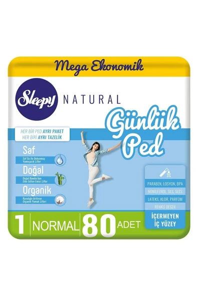 Sleepy Natural Günlük Ped Normal 80 Adet ürün görseli 1