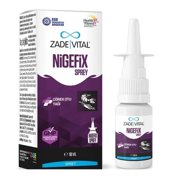 Zade Vital Nigefix Çörek Otu Yağı İçeren Sprey Takviye Edici Gıda 10 ml ürün görseli 1