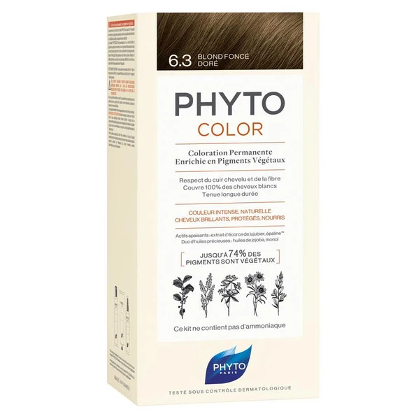Phyto Phytocolor Bitkisel Saç Boyası - 6.3 Koyu Kumral Dore Yeni Formül ürün görseli 1
