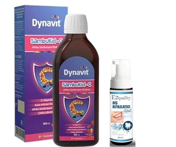 Eczacıbaşı Dynavit SambuKid-C Sıvı Takviye Edici Gıda 150 ml - Diş Beyazlatıcı Köpük Hediye ürün görseli 1