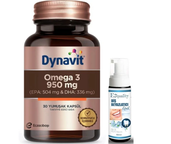 Eczacıbaşı Dynavit Omega 3 950 mg Takviye Edici Gıda 30 Yumuşak Kapsül - Diş Beyazlatıcı Köpük Hediye ürün görseli 1
