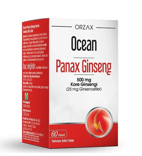 Orzax Panax Ginseng 60 Kapsül ürün görseli 1