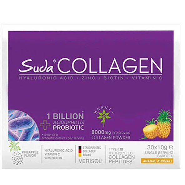 Suda Collagen Probiotic Pineapple 10 gr 30 Saşe ürün görseli 1