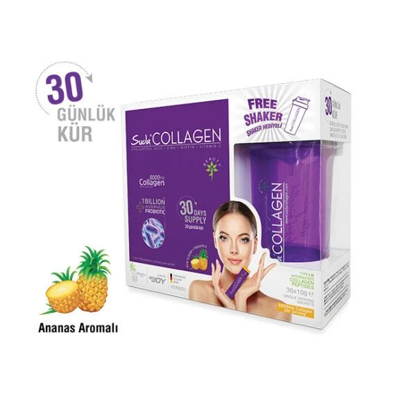 Suda Collagen Takviye Edici Gıda Ananas Aromalı 30 x 10 gr - Toz Saşe ürün görseli 1