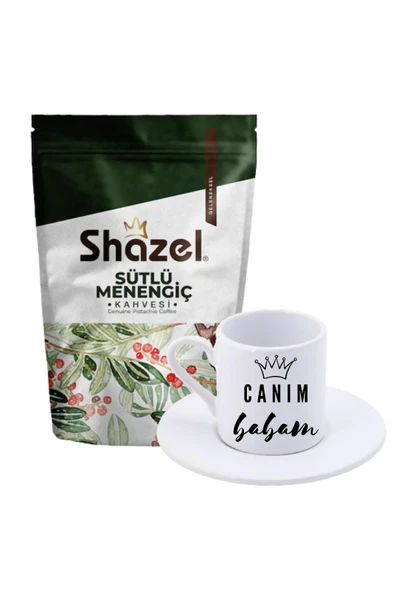 Shazel Sütlü Menengiç Kahvesi 200 gr. + Kral Canım Babam Türk Kahvesi Fincanı ürün görseli 1