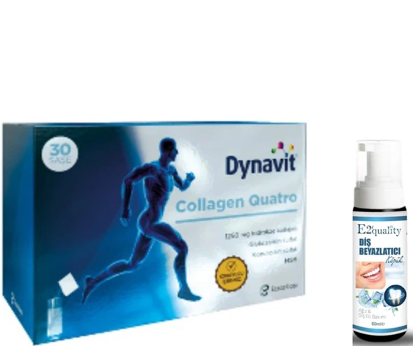 Eczacıbaşı Dynavit Collagen Quatro Takviye Edici Gıda 1250 mg x 30 Saşe - Diş Beyazlatıcı Köpük Hediye ürün görseli 1