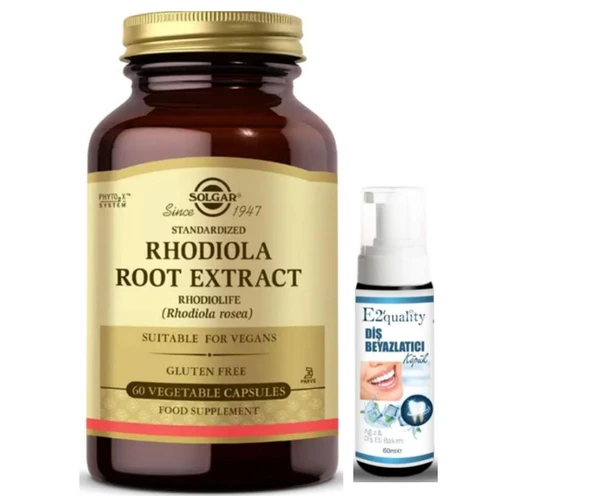 Solgar Rhodiola Root Extract 60 Bitkisel Kapsül - Diş Beyazlatıcı Köpük Hediye ürün görseli 1