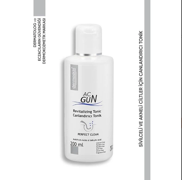 Dermoskin Acnegun Canlandırıcı Tonik 200ml ürün görseli 1