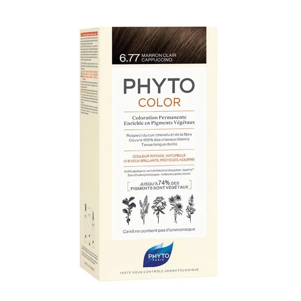 Phyto Phytocolor Bitkisel Saç Boyası - 6.77 Cappuccino Kahve ürün görseli 1