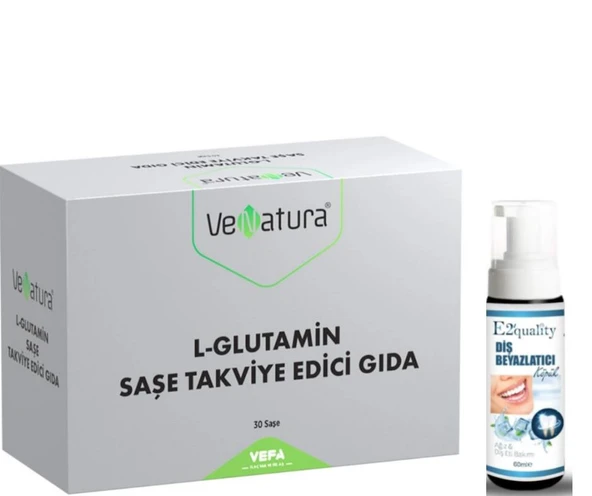 VeNatura L-Glutamin Takviye Edici Gıda 30 Saşe  - Diş Beyazlatıcı Köpük Hediye ürün görseli 1