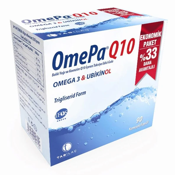 Omepa-Q10 Omega 3 Ubiquinol 90 Kapsül ürün görseli 1