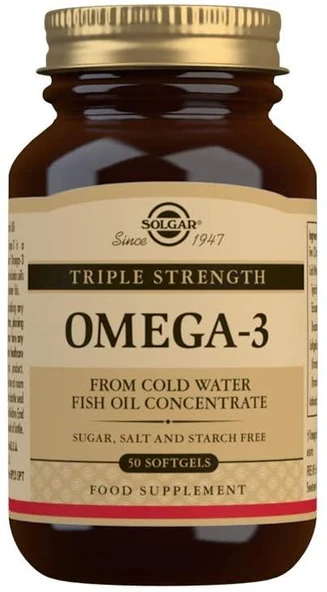SOLGAR OMEGA 3 950 MG EPA + DHA 50 SOFTJEL ürün görseli 1