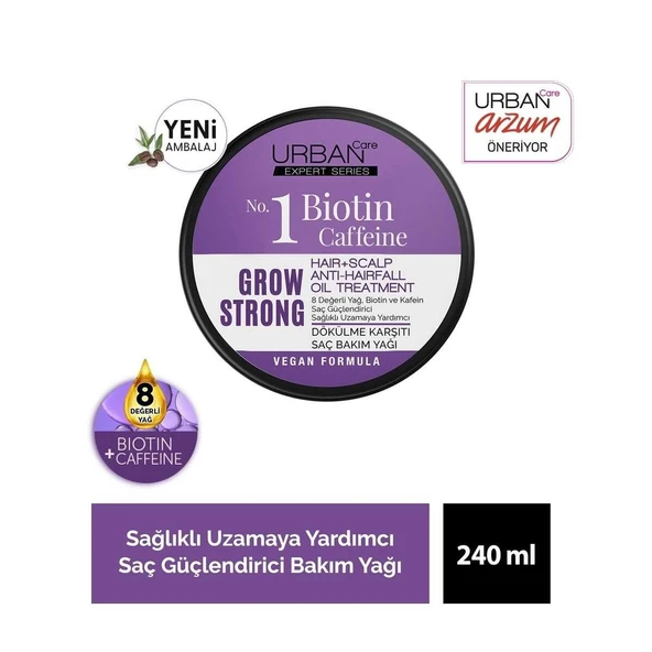 Expert Biotin Ve Kafein Grow Strong Saç Güçlendirici Bakım Yağı-vegan-240ml ürün görseli 1