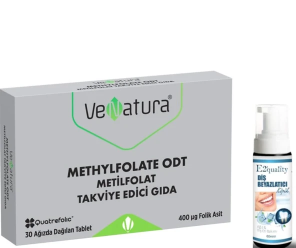 VeNatura Metilfolat Odt Takviye Edici Gıda 30 Tablet - Diş Beyazlatıcı Köpük Hediye ürün görseli 1