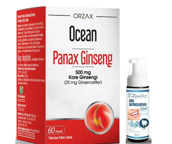 Orzax Panax Ginseng 60 Kapsül - Diş Beyazlatıcı Köpük Hediye ürün görseli 1
