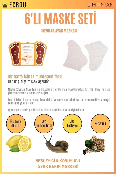 Soyulan Ayak Peeling Maskesi 6 Lı - Resim 3