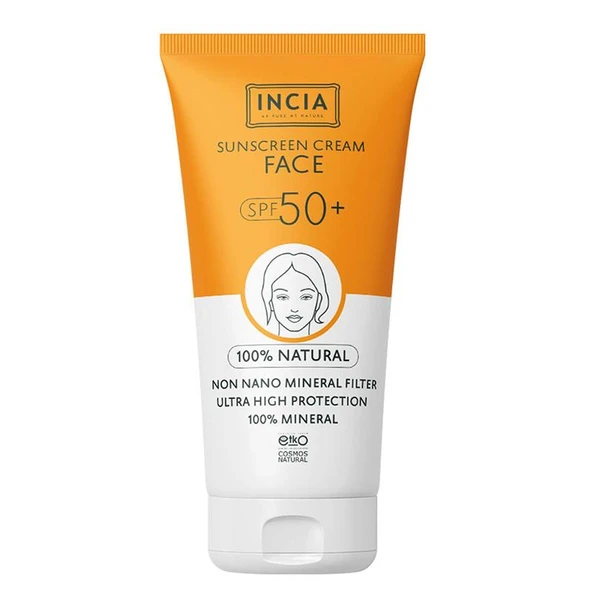 INCIA Yüz İçin %100 Doğal Güneş Kremi 50 SPF 50 ml ürün görseli 1