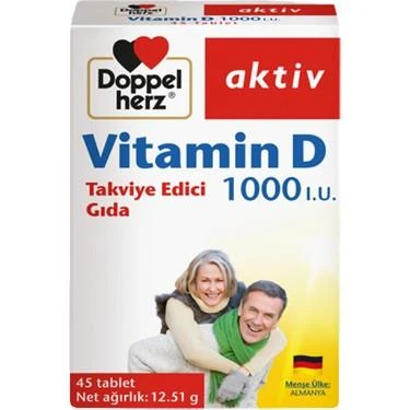 Doppel Herz Vitamin D 1000 I.U. Takviye Edici Gıda 45 Tablet ürün görseli 1
