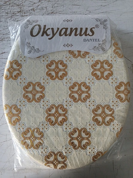 Okyanuz Altın Dantel Desenli Yumuşak Klozet Kapağı ürün görseli 1