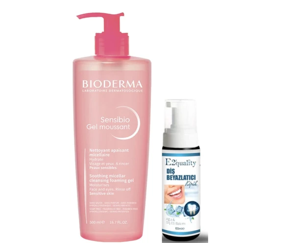 Bioderma Sensibio Foaming Cilt Temizleme Jeli 500 ml- Diş Beyazlatıcı Köpük Hediye ürün görseli 1