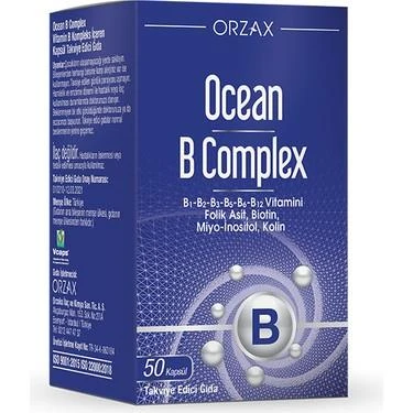 Orzax Ocean B Complex Takviye Edici Gıda 50 Kapsül ürün görseli 1