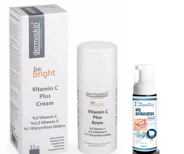 Dermoskin Be Bright Vitamin C Plus Krem 33 ml - Diş Beyazlatıcı Köpük Hediye ürün görseli 1