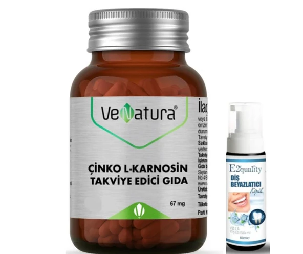 VeNatura Çinko L-Karnosin 30 Kapsül - Diş Beyazlatıcı Köpük Hediye ürün görseli 1
