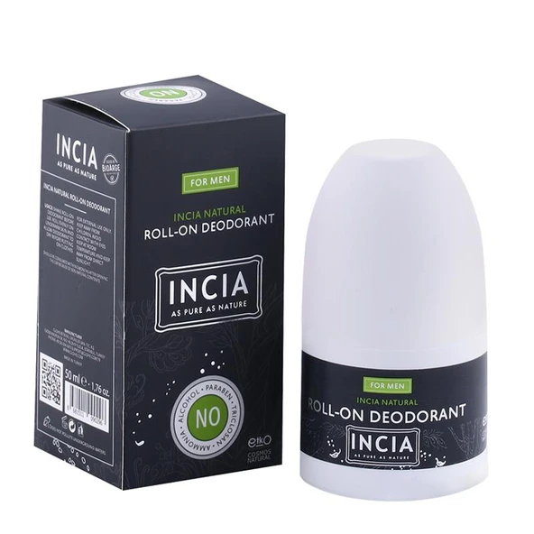 INCIA Erkekler için Doğal Roll-On Deodorant 50 ml ürün görseli 1