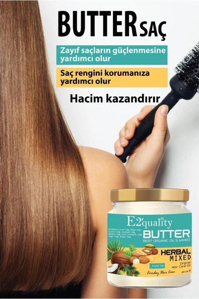 E2'quality Butter Saç Bakım Yağı 210 ml - Resim 4