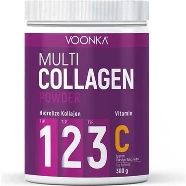 Voonka Multi Collagen Powder Vitamin C İçeren Takviye Edici Gıda 300 gr. ürün görseli 1