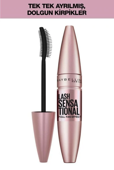 Maybelline New York Lash Sensational Yelpaze Etkili Siyah Maskara ürün görseli 1