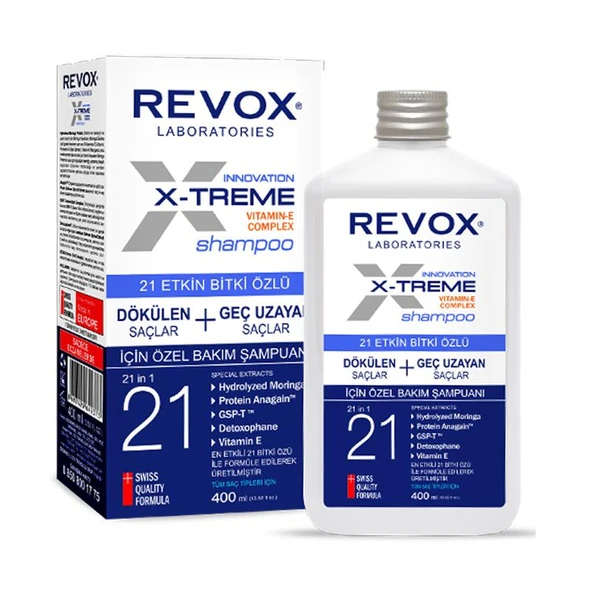 Revox X-Treme Dökülen Saçlar İçin 21 Etkin Bitki Özlü Şampuan 400 ml ürün görseli 1