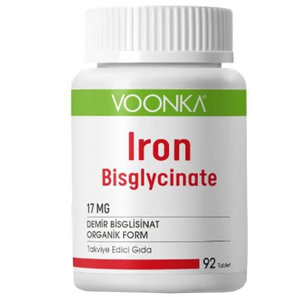 Voonka Iron Bisglycinate Demir 92 Kapsül Demir İçeren Gıda Takviyesi - Diş Beyazlatıcı Köpük Hediye ürün görseli 1