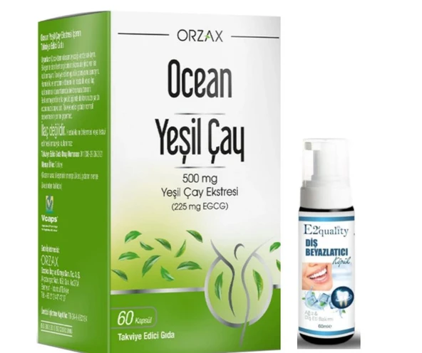 Orzax Ocean Green Tea Takviye Edici Gıda 60 Kapsül - Diş Beyazlatıcı Köpük Hediye ürün görseli 1