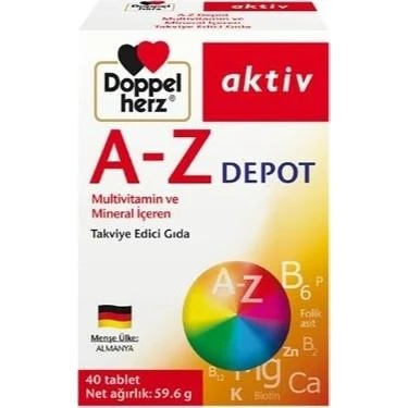 Doppel Herz A-Z Depot Multivitamin İçeren Takviye Edici Gıda 40 Tablet ürün görseli 1