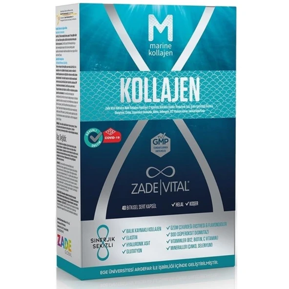 Zade Vital Kollagen Takviye Edici Gıda 40 Bitkisel Sert Kapsül ürün görseli 1