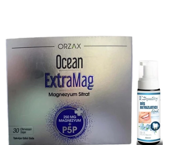 Orzax Ocean Extramag Magnezyum Sitrat Efervesan 30 Saşe - Diş Beyazlatıcı Köpük Hediye ürün görseli 1