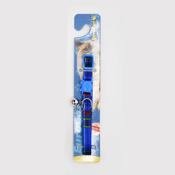 EuroCat Kedi Boy. Tas. Mavi Ekose 10mm/28cm Tek ürün görseli 1