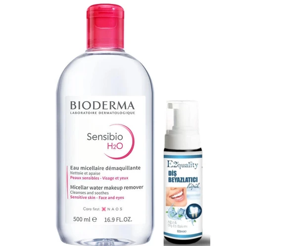 Bioderma Sensibio H2O Yüz ve Makyaj Temizleme Suyu 500 ml- Diş Beyazlatıcı Köpük Hediye ürün görseli 1