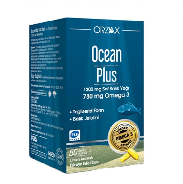 Orzax Ocean Plus Balık Yağı 50 Kapsül ürün görseli 1
