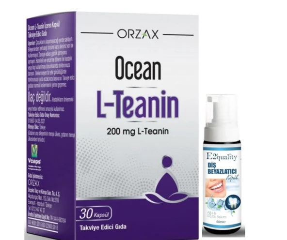 Orzax Ocean L-Teanin Takviye Edici Gıda 30 Kapsül - Diş Beyazlatıcı Köpük Hediye ürün görseli 1