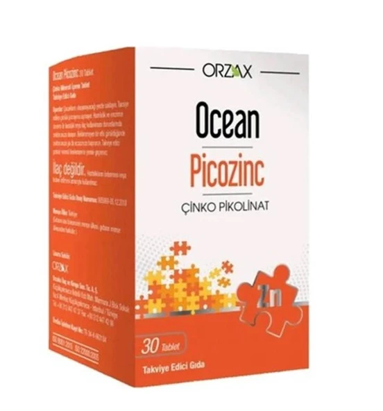 Orzax Ocean Picozinc Takviye Edici Gıda 30 Tablet ürün görseli 1