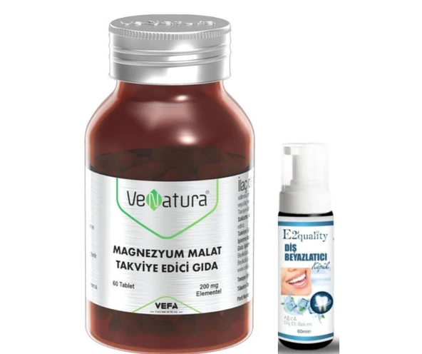 VeNatura Magnezyum Malat Takviye Edici Gıda 60 Tablet - Diş Beyazlatıcı Köpük Hediye ürün görseli 1